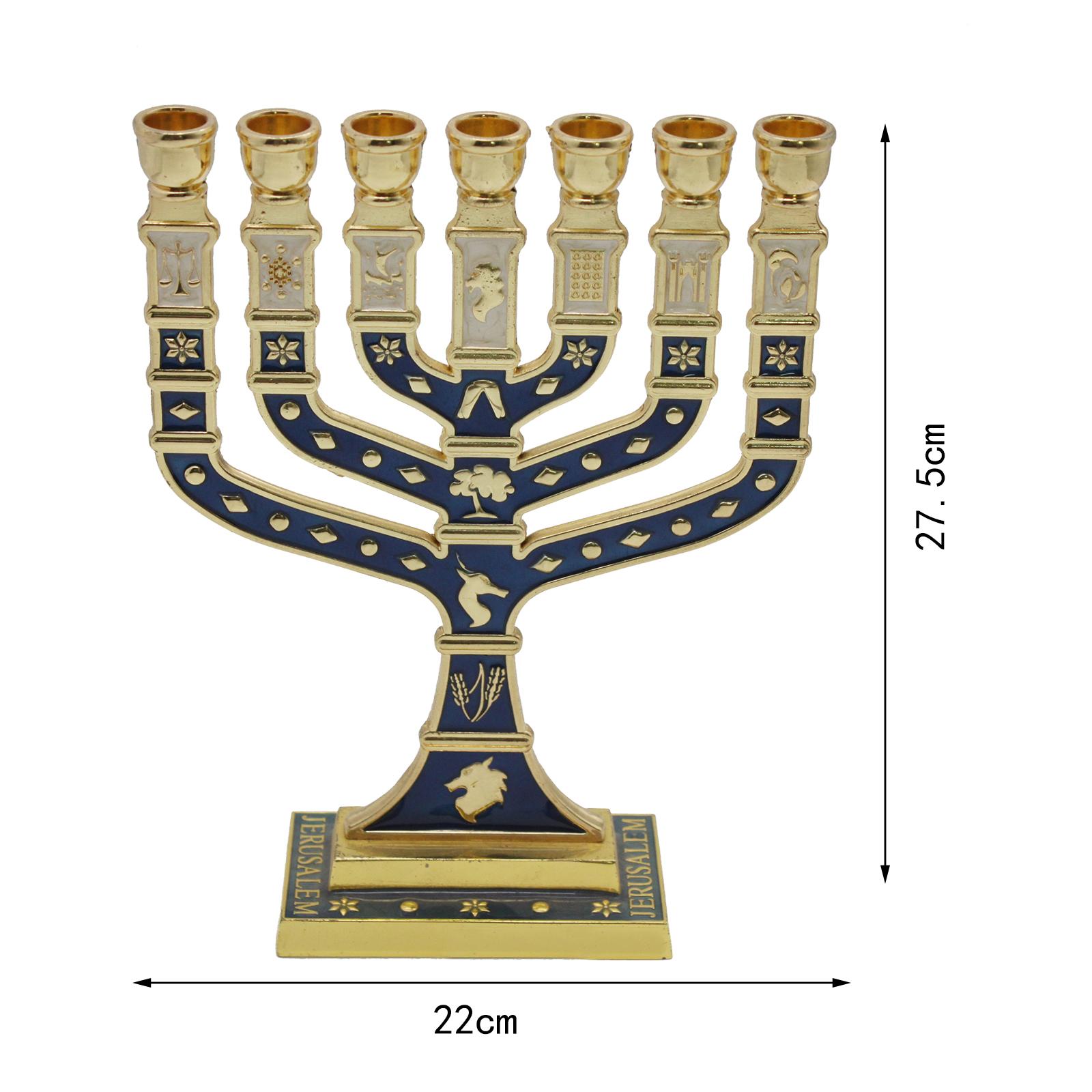 Centerpiece Stick - Menorah Candelabrum Ornament with Gold Accents