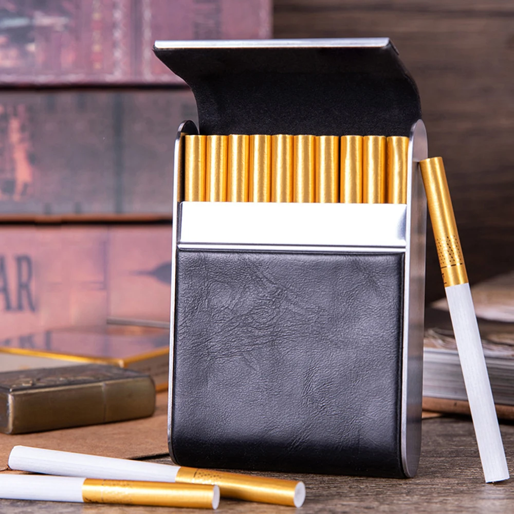 Event & Party Supply Photos - Leather Metal Cigarette Case, 20pcs Capacity