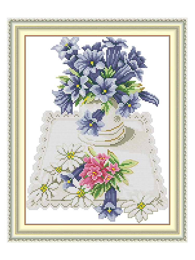 Blue Flowers On Lace Napkins P - Napkin Folding Set のレビューと価格