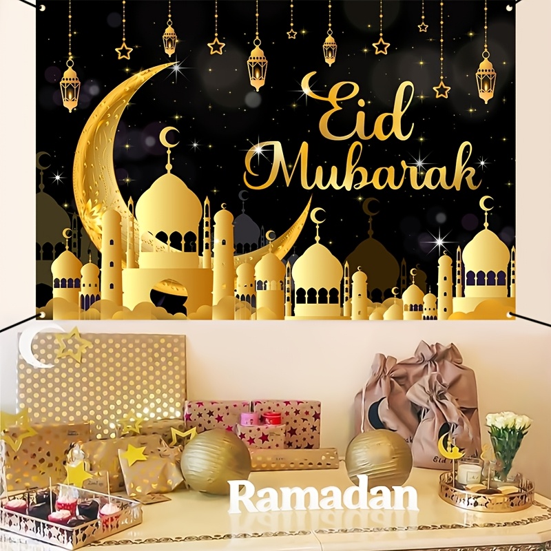 VIKAMA Eid Al Fitr Happy Backg - Party Banner Gold のレビューと価格
