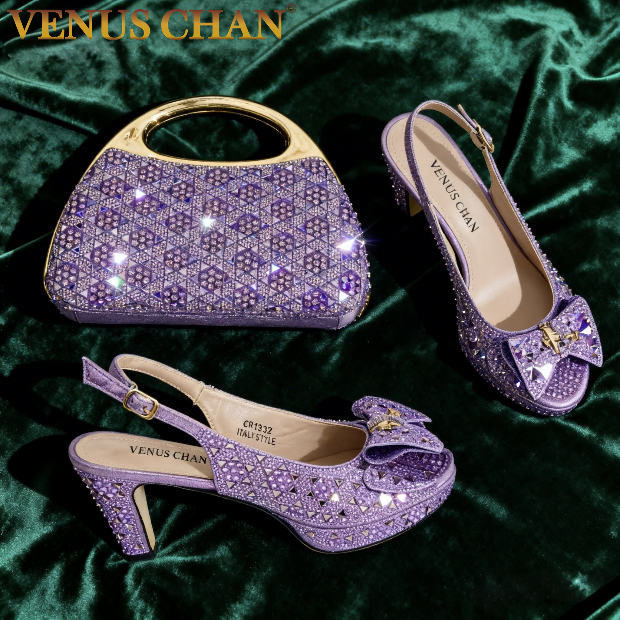 Chic Light Purple Rhinestone P - Party Favor Bag のレビューと価格