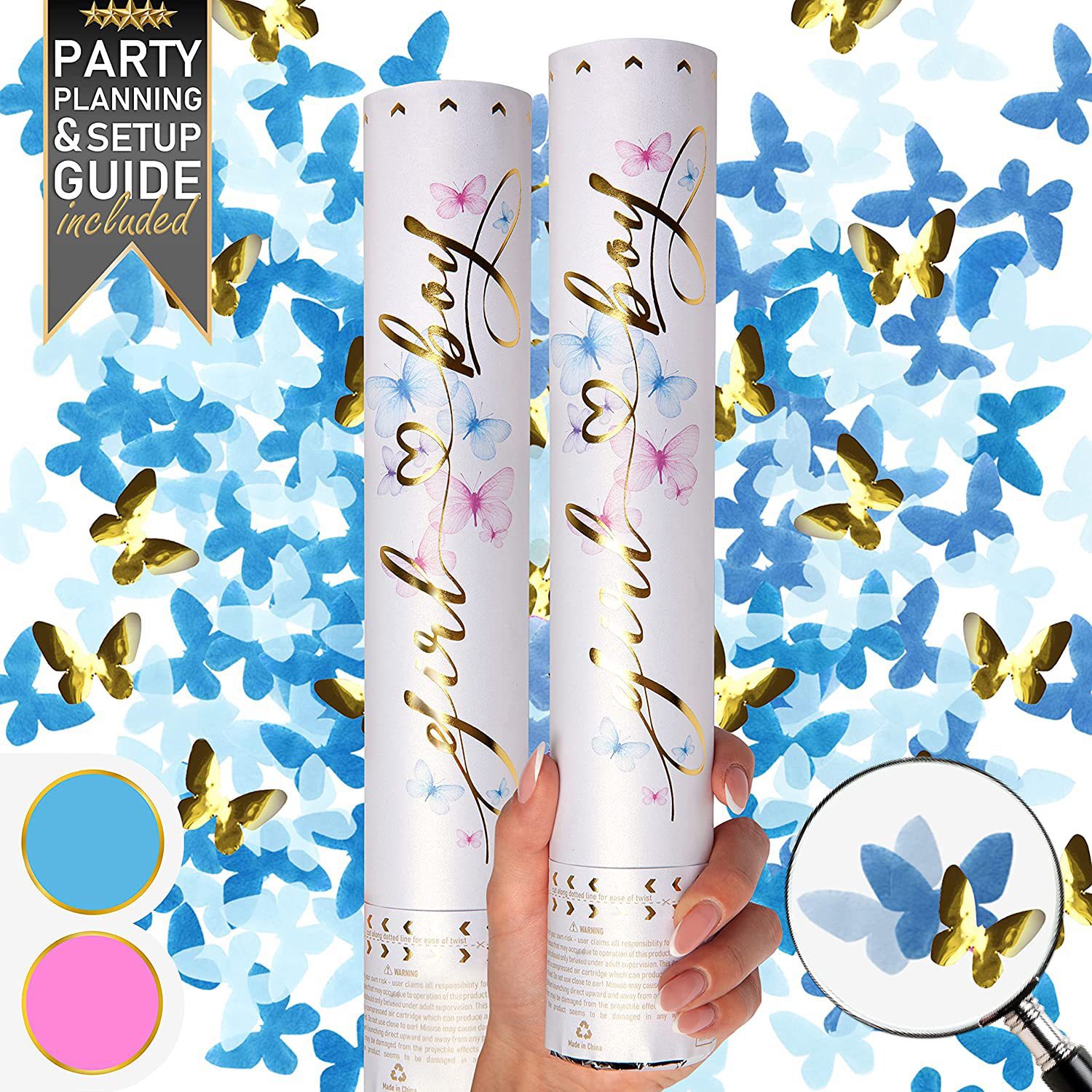 Gender reveal party confetti c - Confetti Cannon Tube のレビューと価格