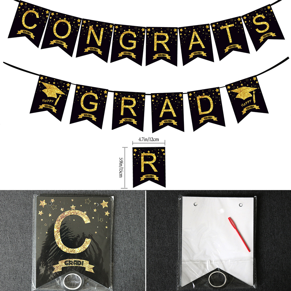Graduation Party Decoration Se - Party Banner Gold のレビューと価格