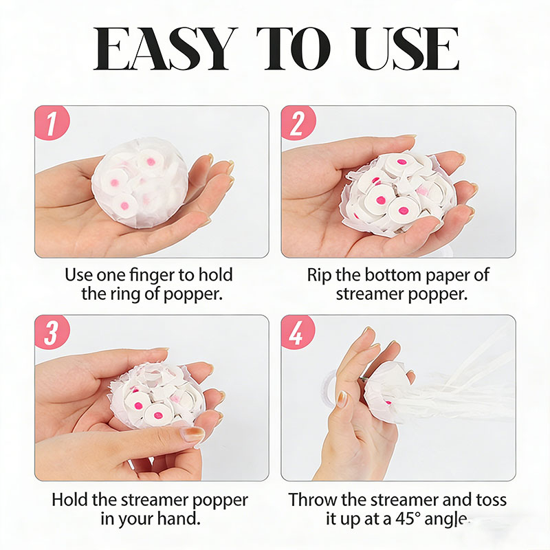 10pcs White Streamers Poppers  - Confetti Cannon Tube のレビューと価格
