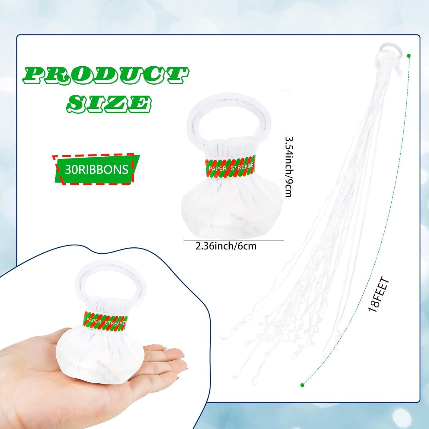 10pcs White Streamers Poppers  - Confetti Cannon Tube のレビューと価格