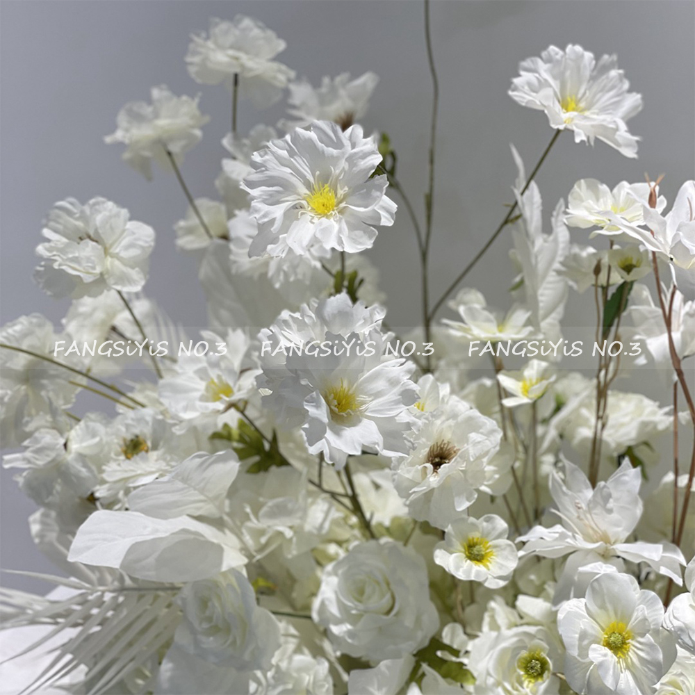 100/50CM Artificial White Rose - Flower Wall Panel のレビューと価格