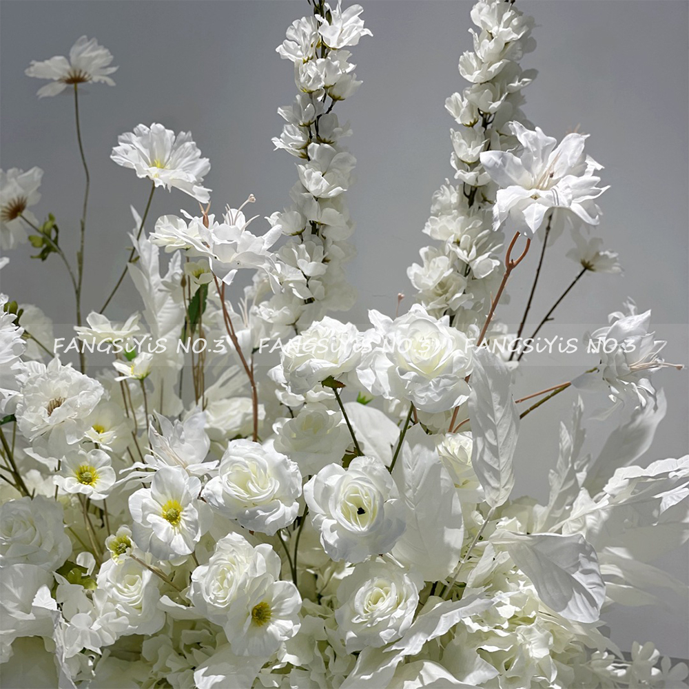 100/50CM Artificial White Rose - Flower Wall Panel のレビューと価格