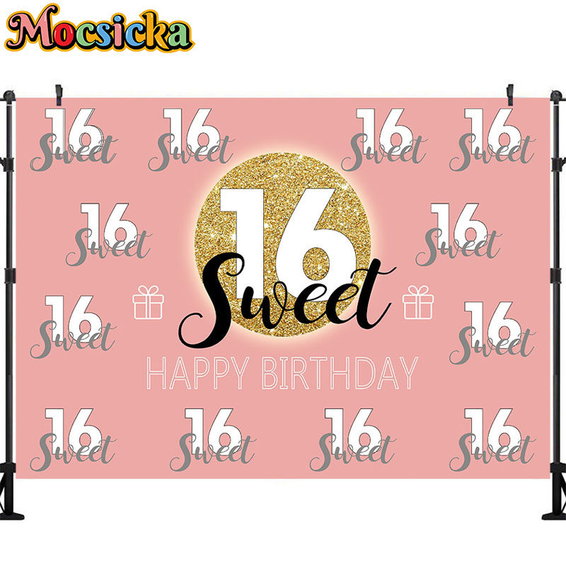 Mocsicka Sweet 16 Birthday Bac - Dessert Table Backdrop のレビューと価格