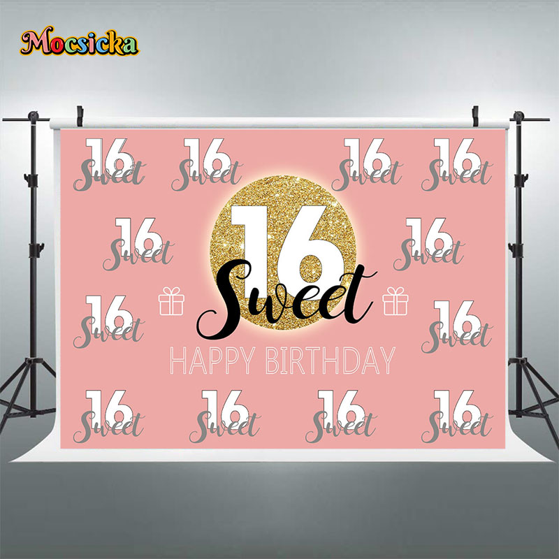 Mocsicka Sweet 16 Birthday Bac - Dessert Table Backdrop のレビューと価格