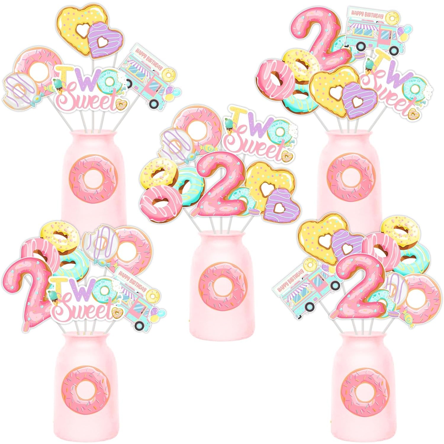 Donut 2nd Birthday Centerpiece - Centerpiece Stick のレビューと価格