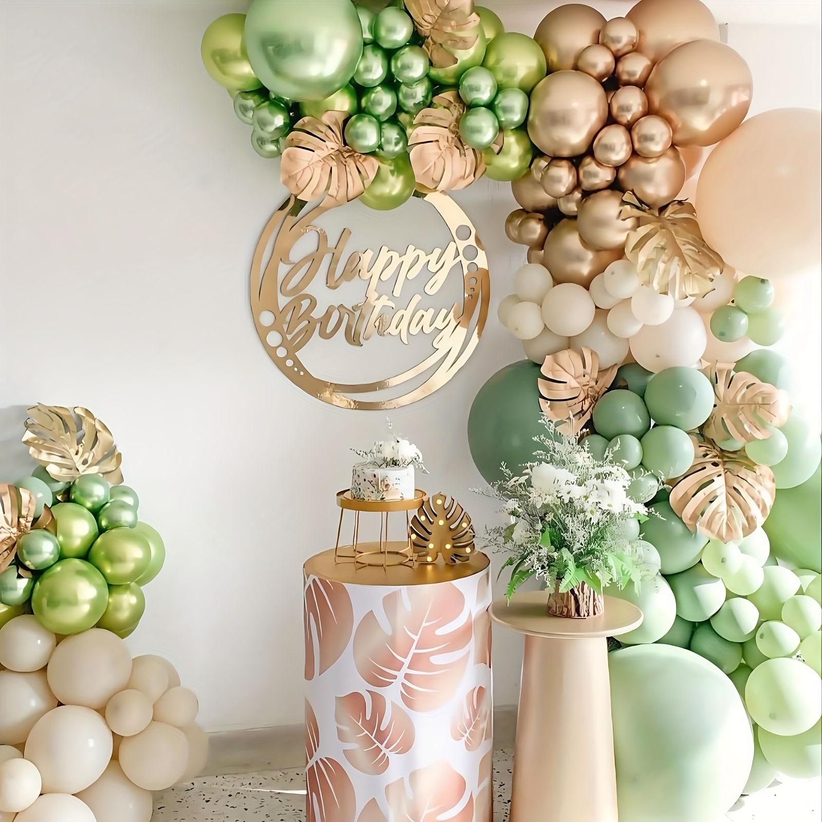 88pcs Sage Green & Golden Ball - Balloon Arch Kit のレビューと価格