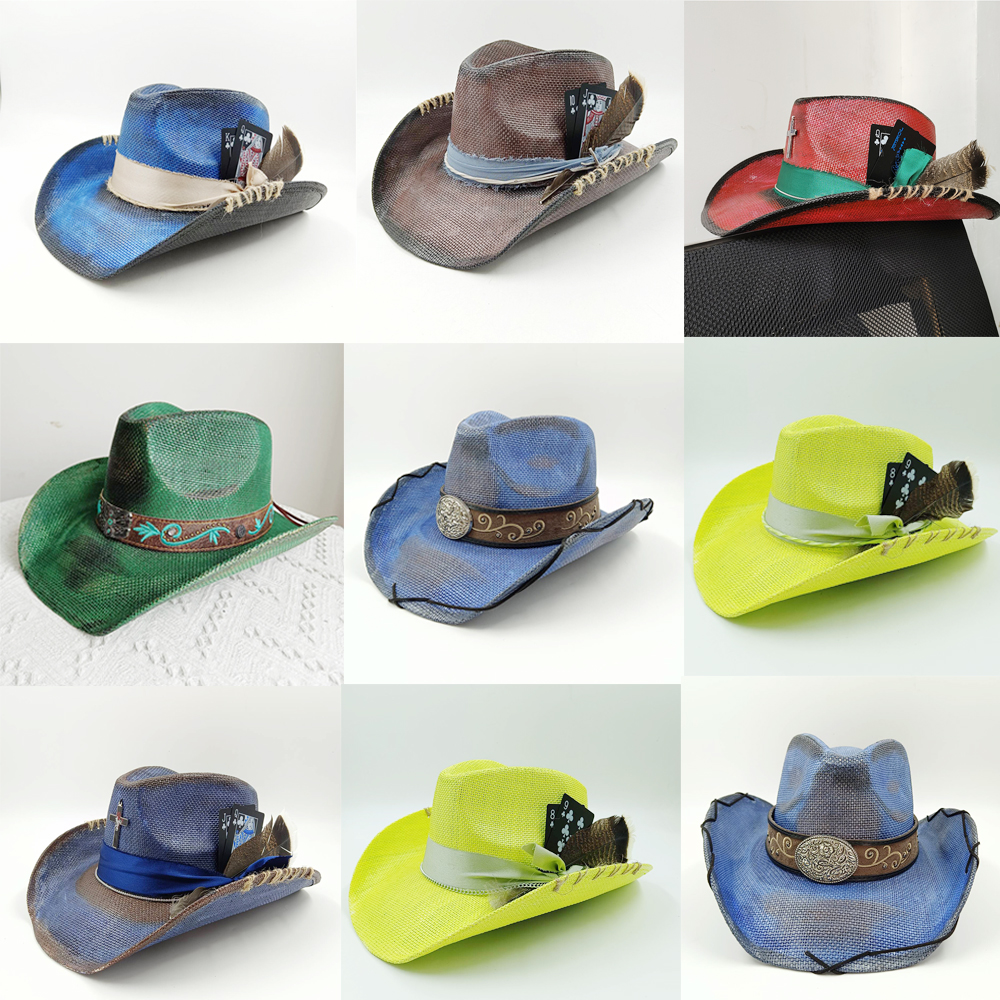 Western summer cowboy hat stra - Paper Straw Color のレビューと価格