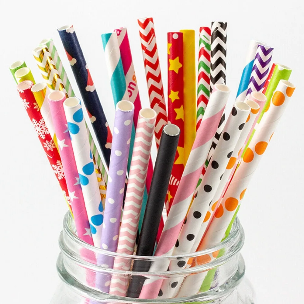 100 Bulk Packed Paper Straws P - Paper Straw Color のレビューと価格