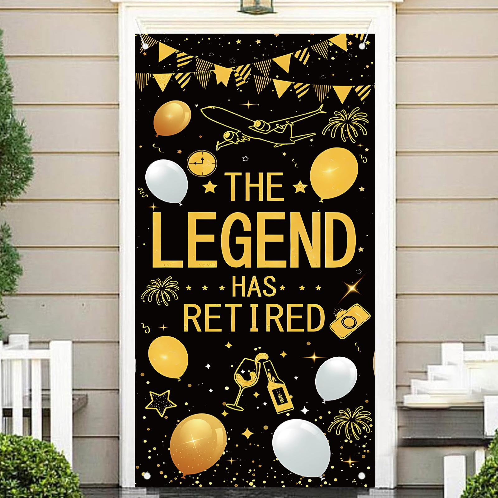 Retirement Party Decorations f - Party Banner Gold のレビューと価格