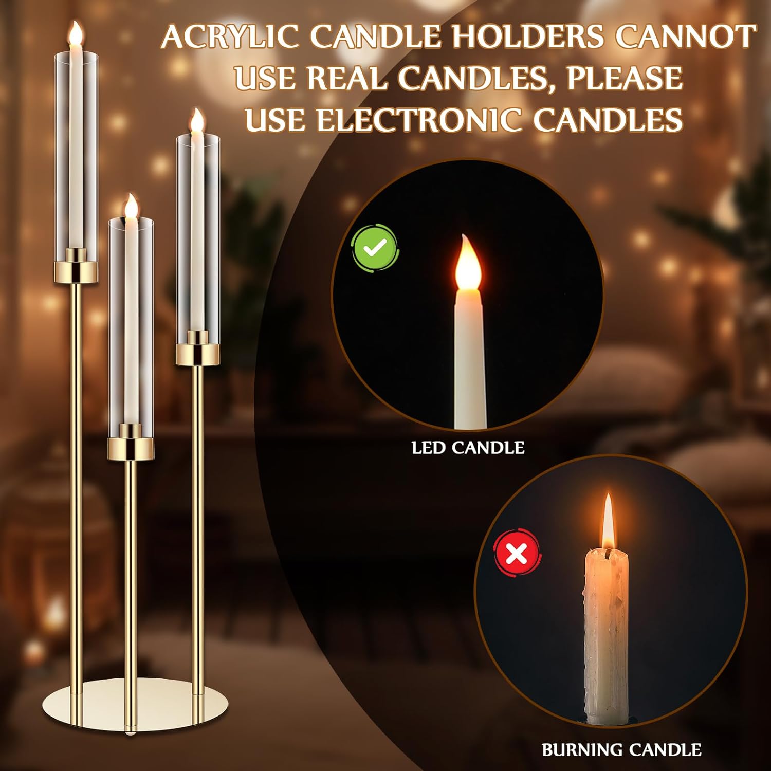 1 Set Acrylic Candelabra Cente - Centerpiece Stick のレビューと価格