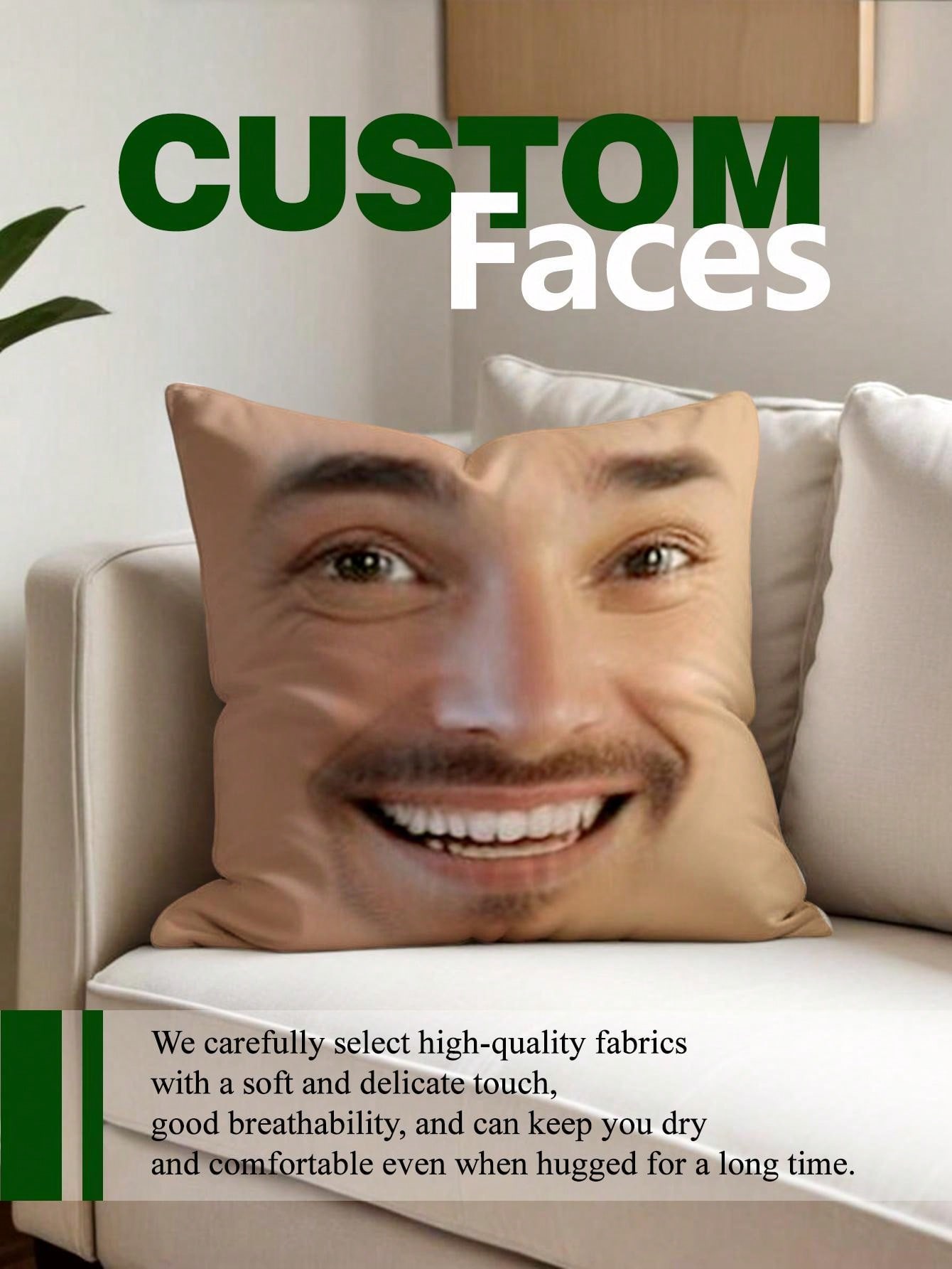 1pc Custom Face Square Pillow  - Eve Party のレビューと価格