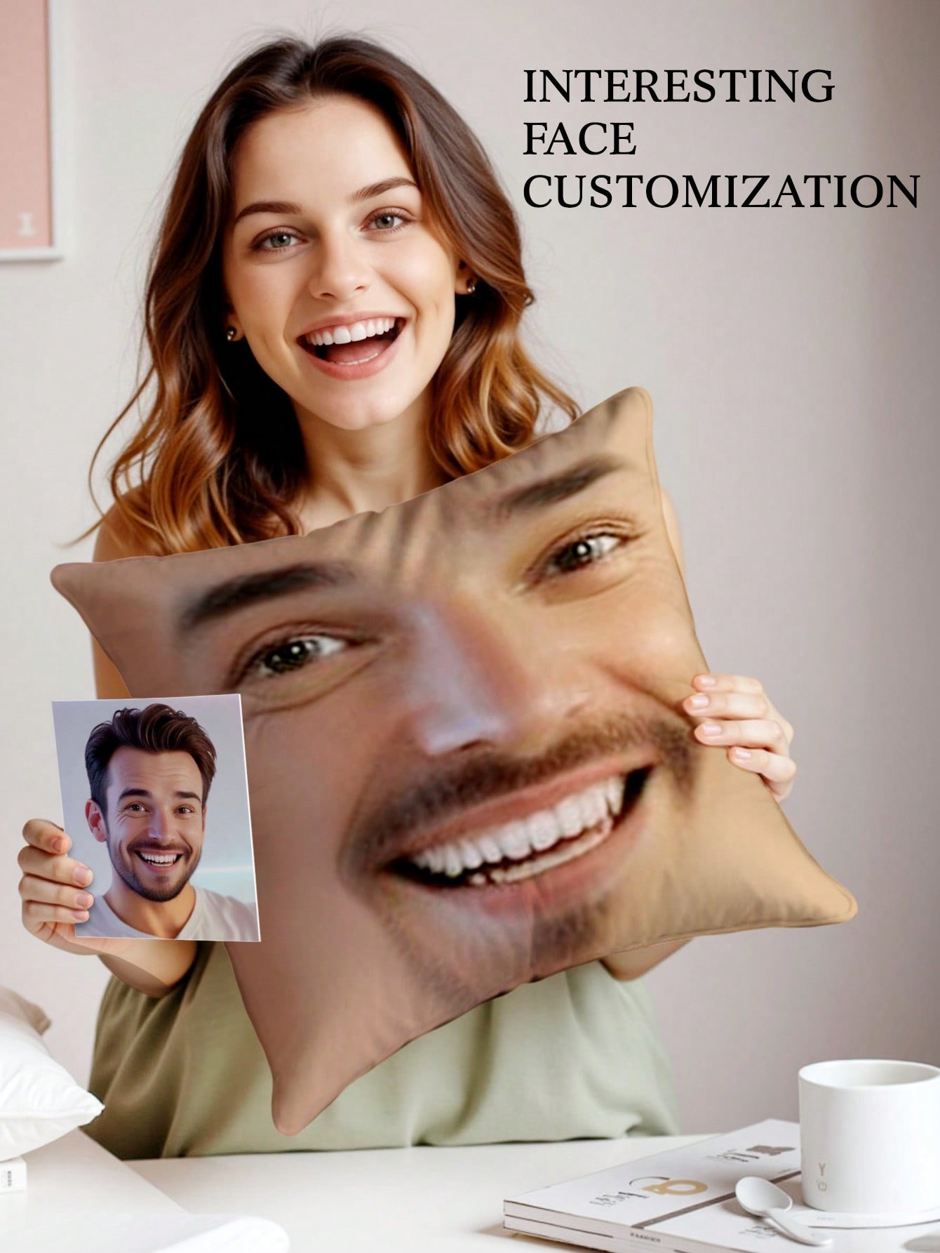 1pc Custom Face Square Pillow  - Eve Party のレビューと価格