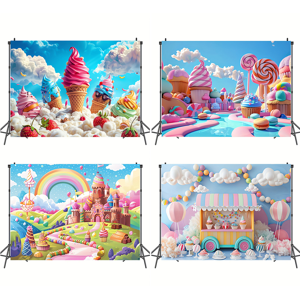 Sweet Ice Cream Theme Backdrop - Dessert Table Backdrop のレビューと価格