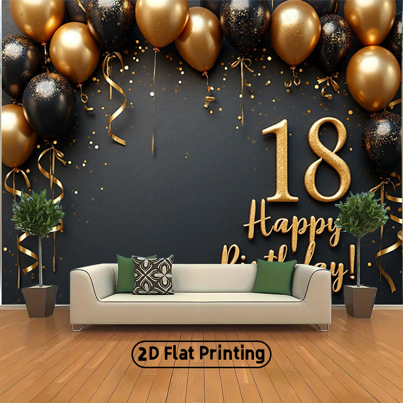 2D 1Pc Black & Gold Balloons B - Party Banner Gold のレビューと価格