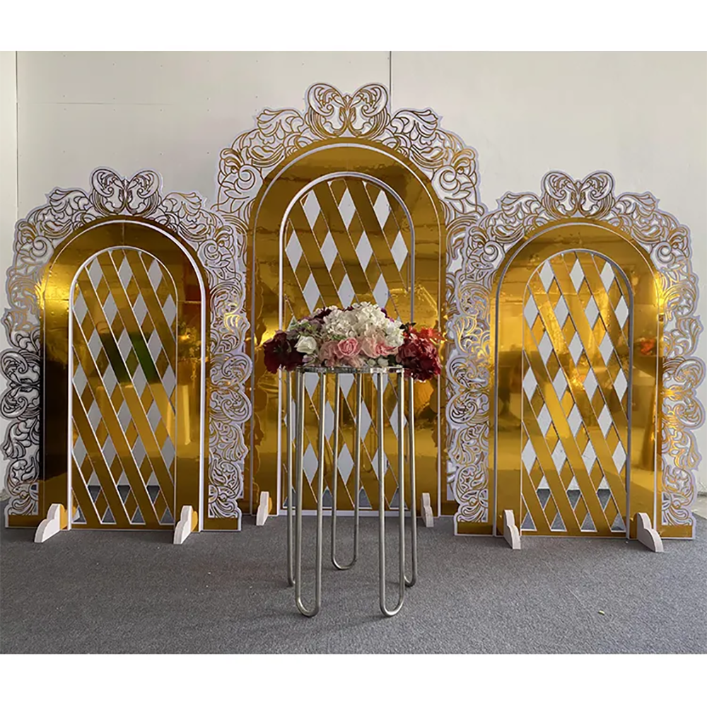 Hot Sale Gold Trim Flower Acry - Party Event Supplier のレビューと価格