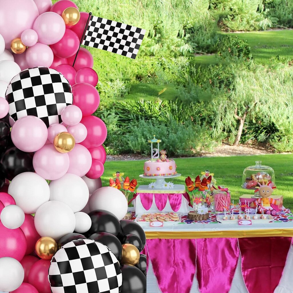 116Pcs Pink Race Car Balloon A - Balloon Arch Kit のレビューと価格