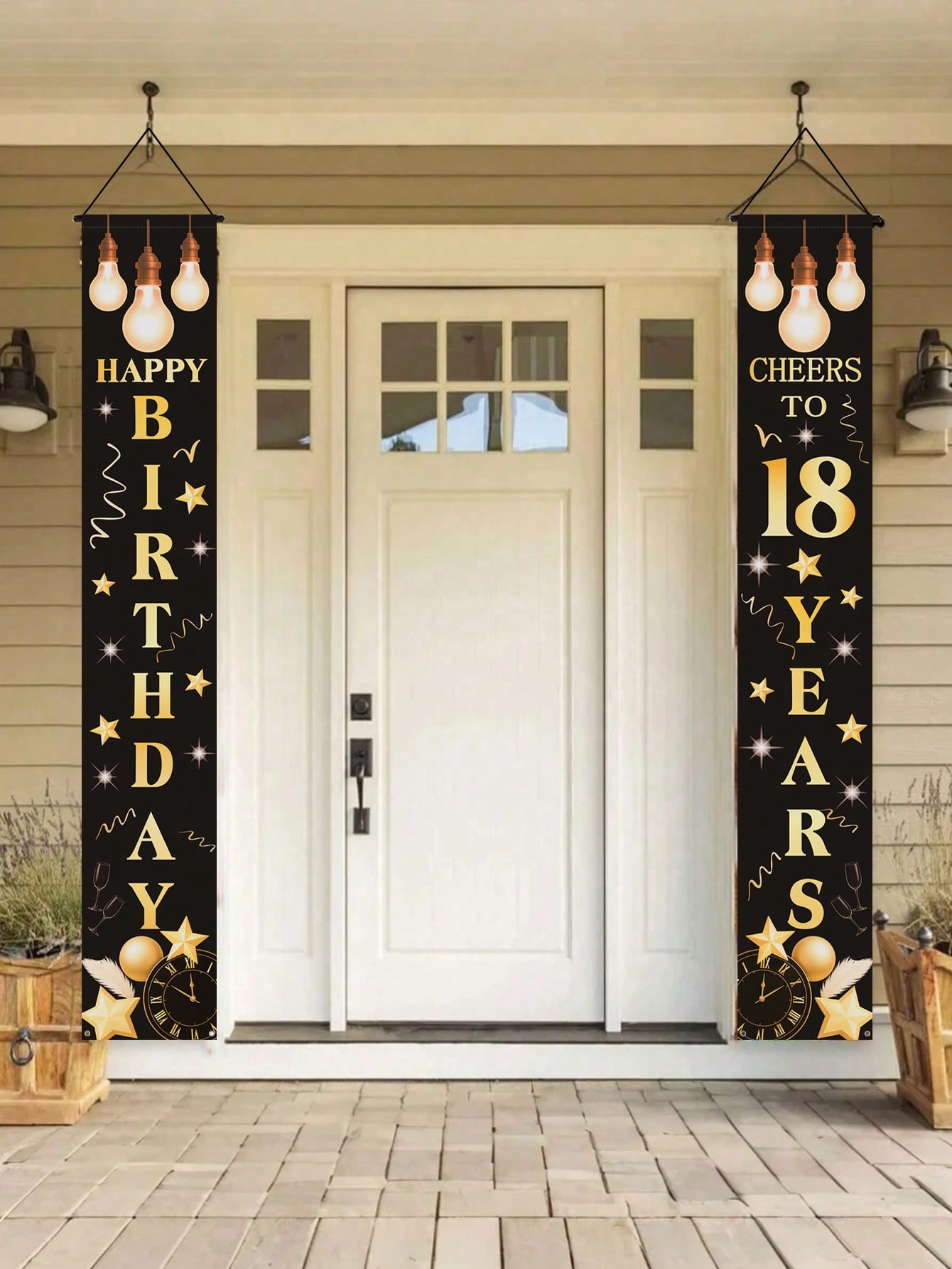 1 Pair of 18Th Birthday Celebr - Party Banner Gold のレビューと価格