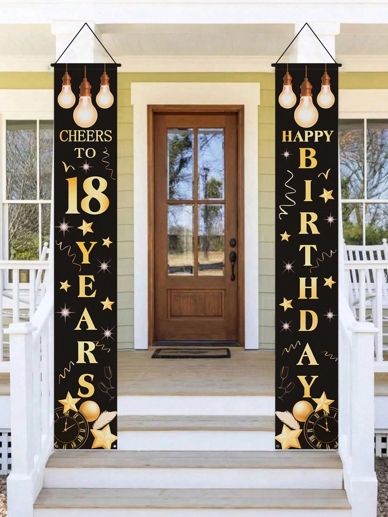 1 Pair of 18Th Birthday Celebr - Party Banner Gold のレビューと価格
