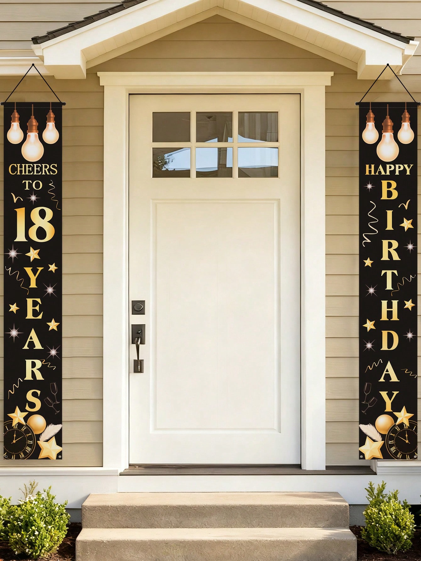 1 Pair of 18Th Birthday Celebr - Party Banner Gold のレビューと価格