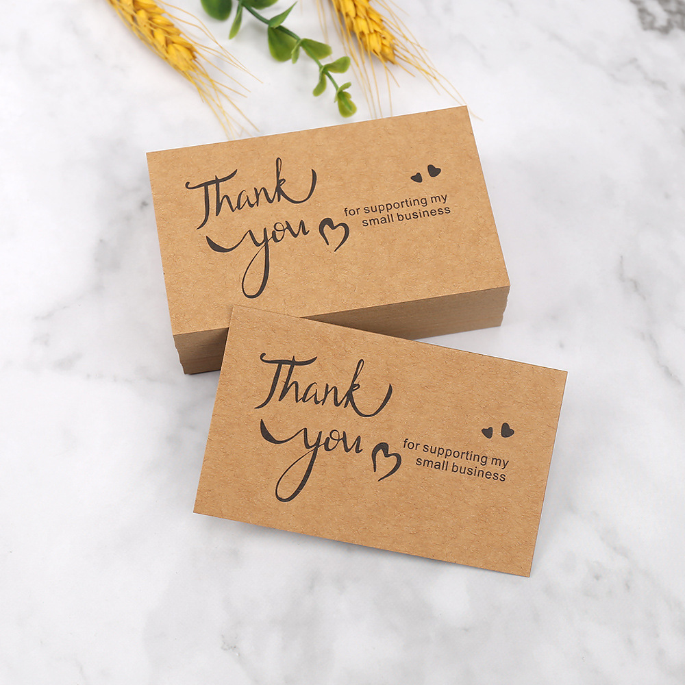 50pcs Thank You Cards Kraft Pa - Party Event Supply Store のレビューと価格