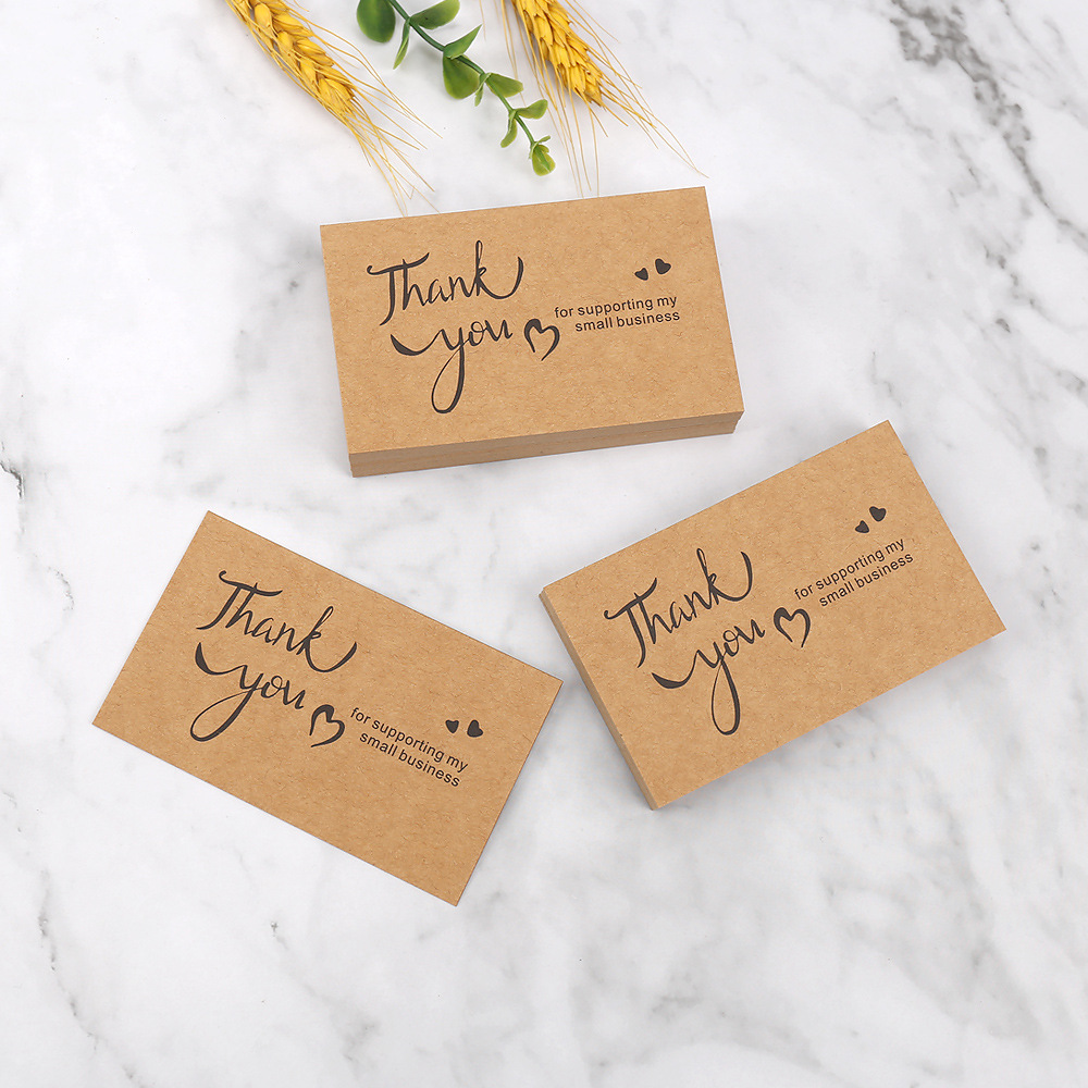50pcs Thank You Cards Kraft Pa - Party Event Supply Store のレビューと価格