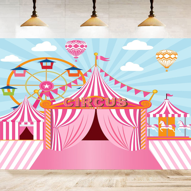 Pink Circus Photography Backdr - Dessert Table Backdrop のレビューと価格