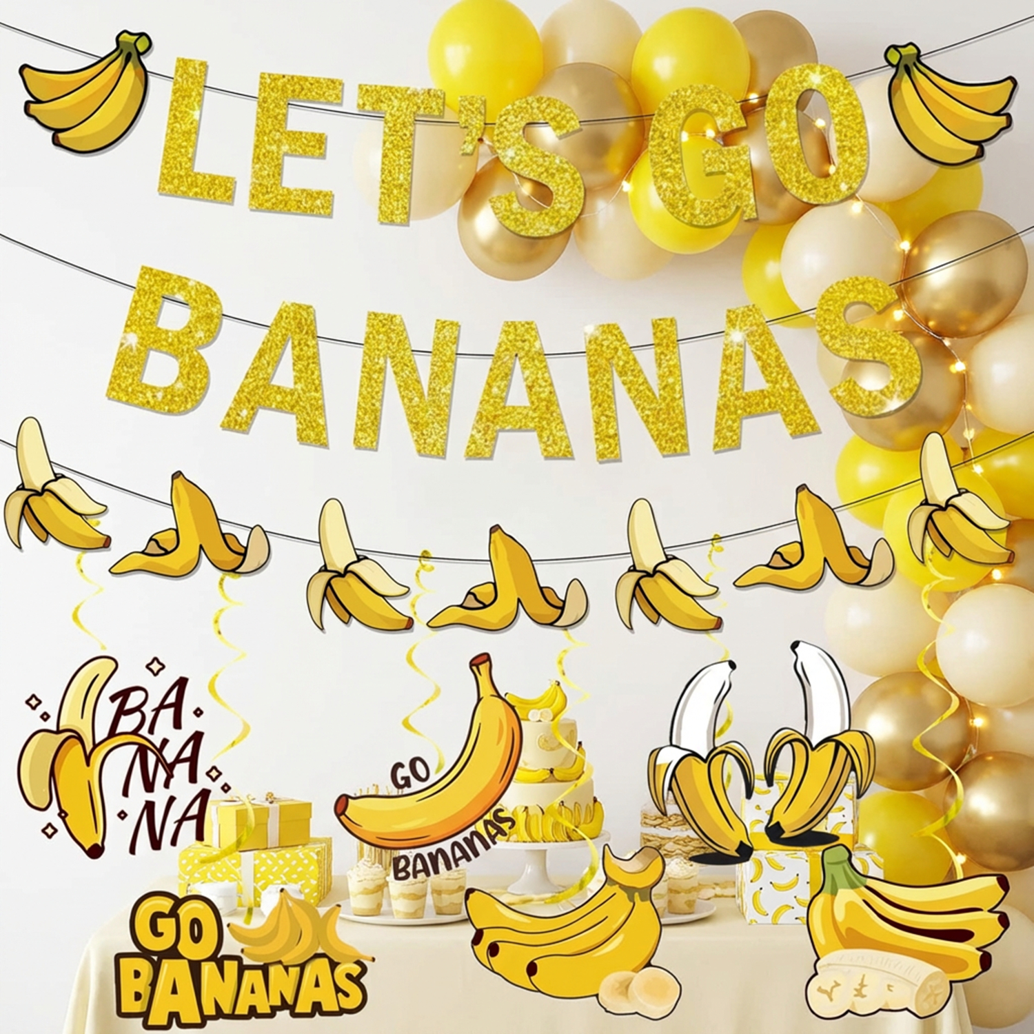Yellow Bananas Birthday Banner - Let'S Party Event Supply のレビューと価格