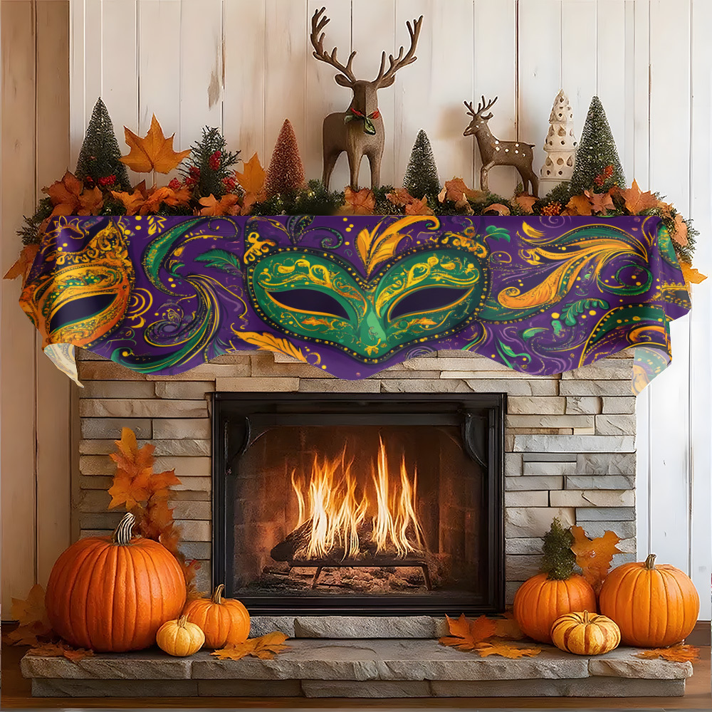 1Pc Carnival Mask Fireplace Sc - Party Banner Gold のレビューと価格