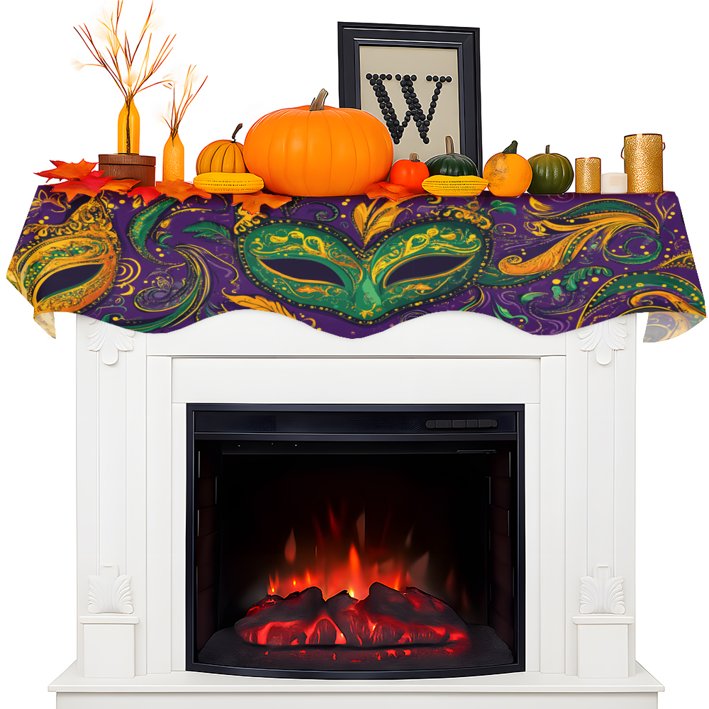 1Pc Carnival Mask Fireplace Sc - Party Banner Gold のレビューと価格
