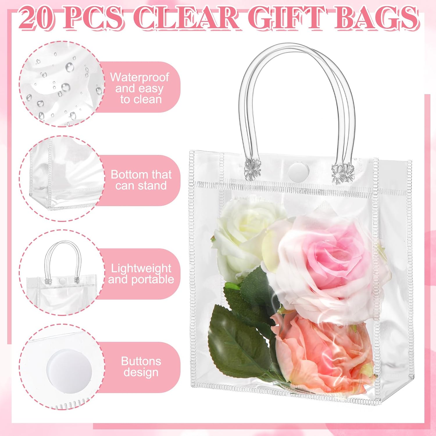 Clear Plastic Gift Bags with H - Party Favor Bag のレビューと価格