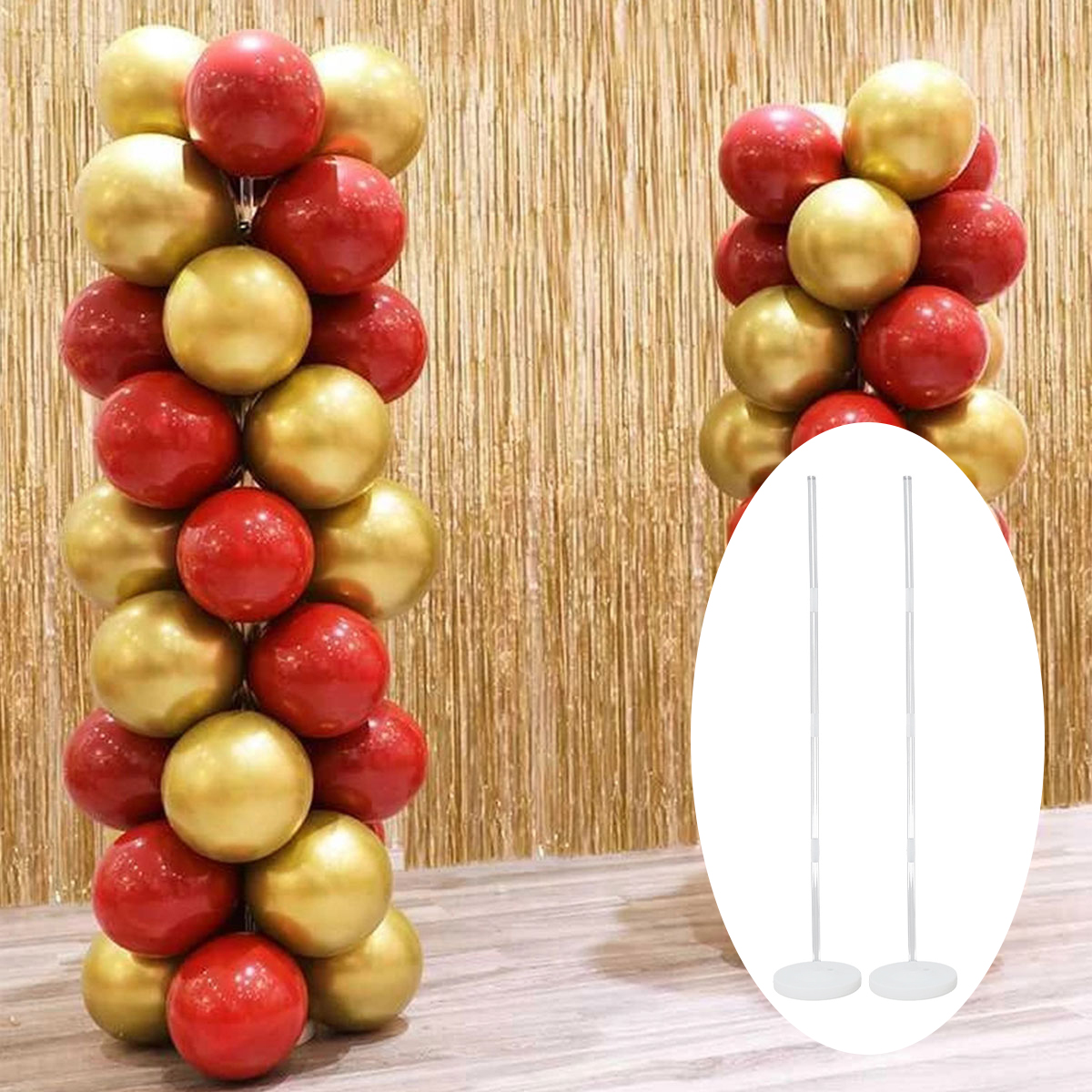 2Sets Balloon Column Stand Kit - Balloon Arch Kit のレビューと価格