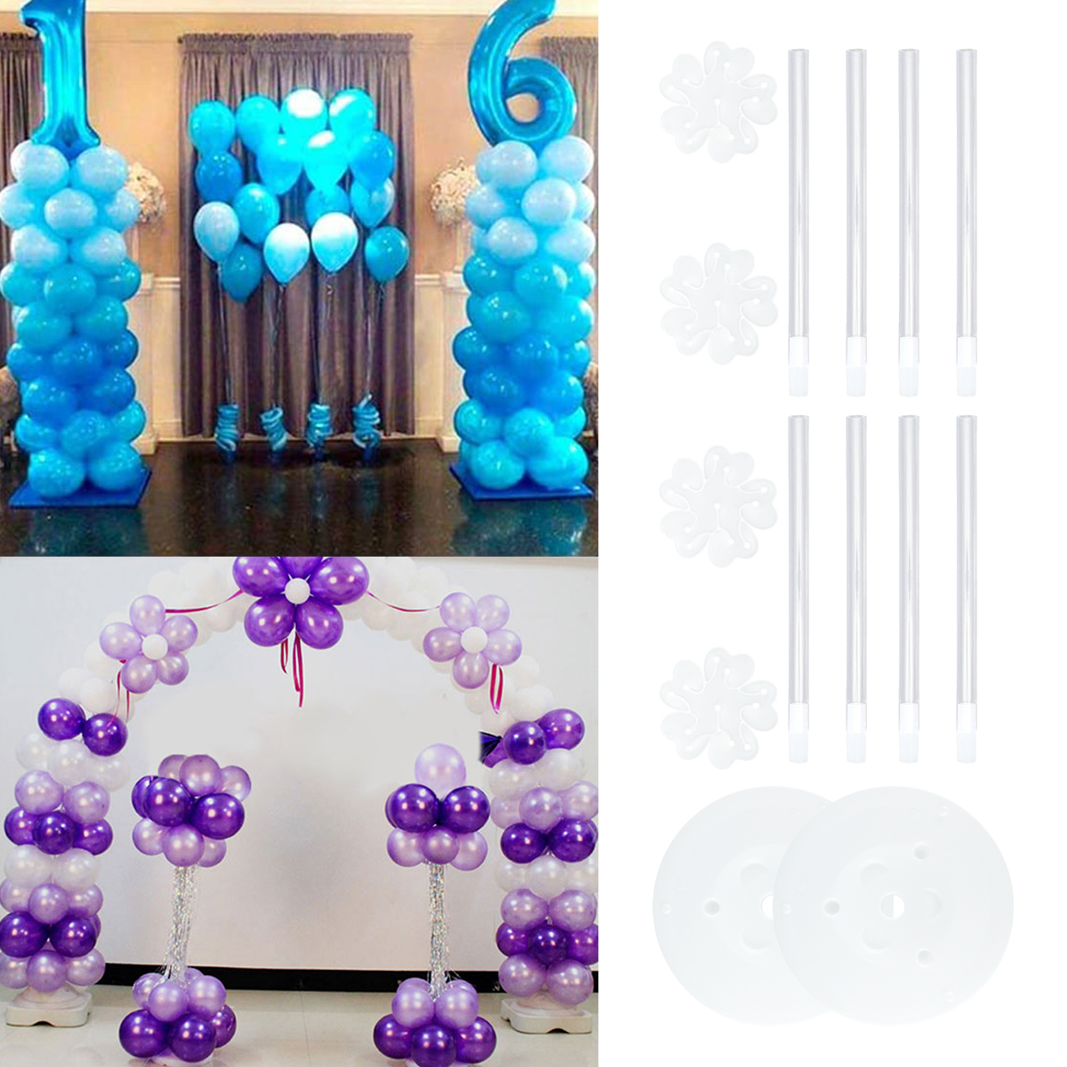 2Sets Balloon Column Stand Kit - Balloon Arch Kit のレビューと価格