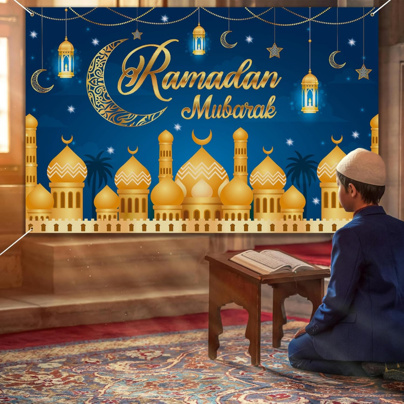 VIKAMA Ramadan Mubarak Blue Go - Party Banner Gold のレビューと価格