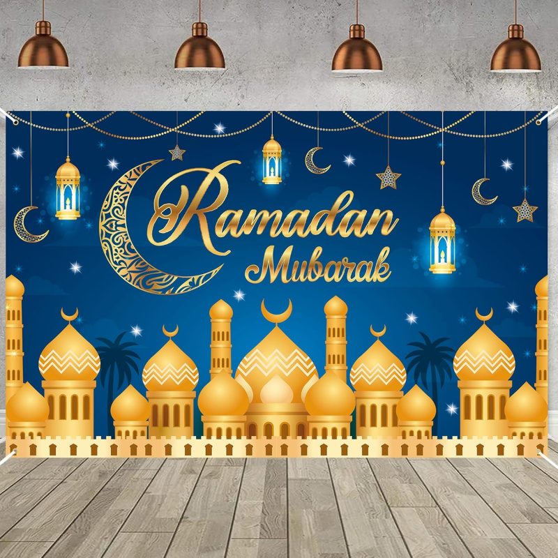 VIKAMA Ramadan Mubarak Blue Go - Party Banner Gold のレビューと価格