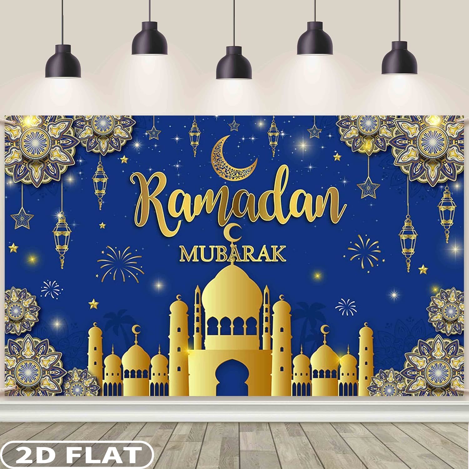 2D FLAT 1pc Ramadan Mubarak Fe - Party Banner Gold のレビューと価格