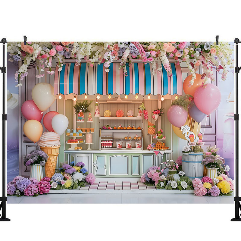 Ice Cream Photography Backgrou - Party Event Supply Store のレビューと価格