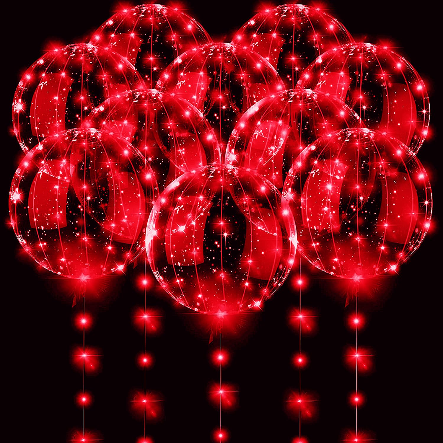 3 set Red Light Up Led Clear B - Led Balloon Light のレビューと価格