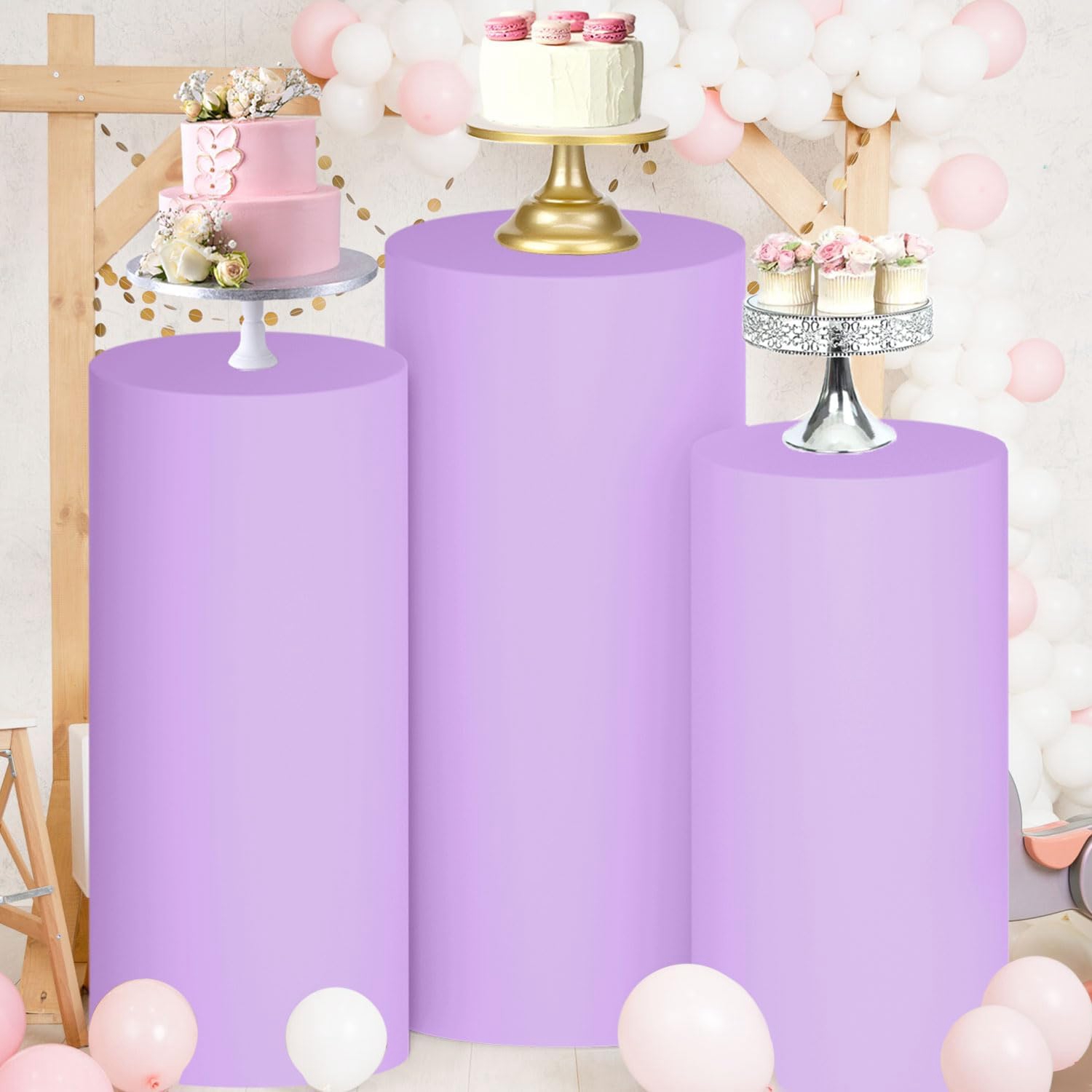 Yeele Purple Cylinder Stand Co - Dessert Table Backdrop のレビューと価格