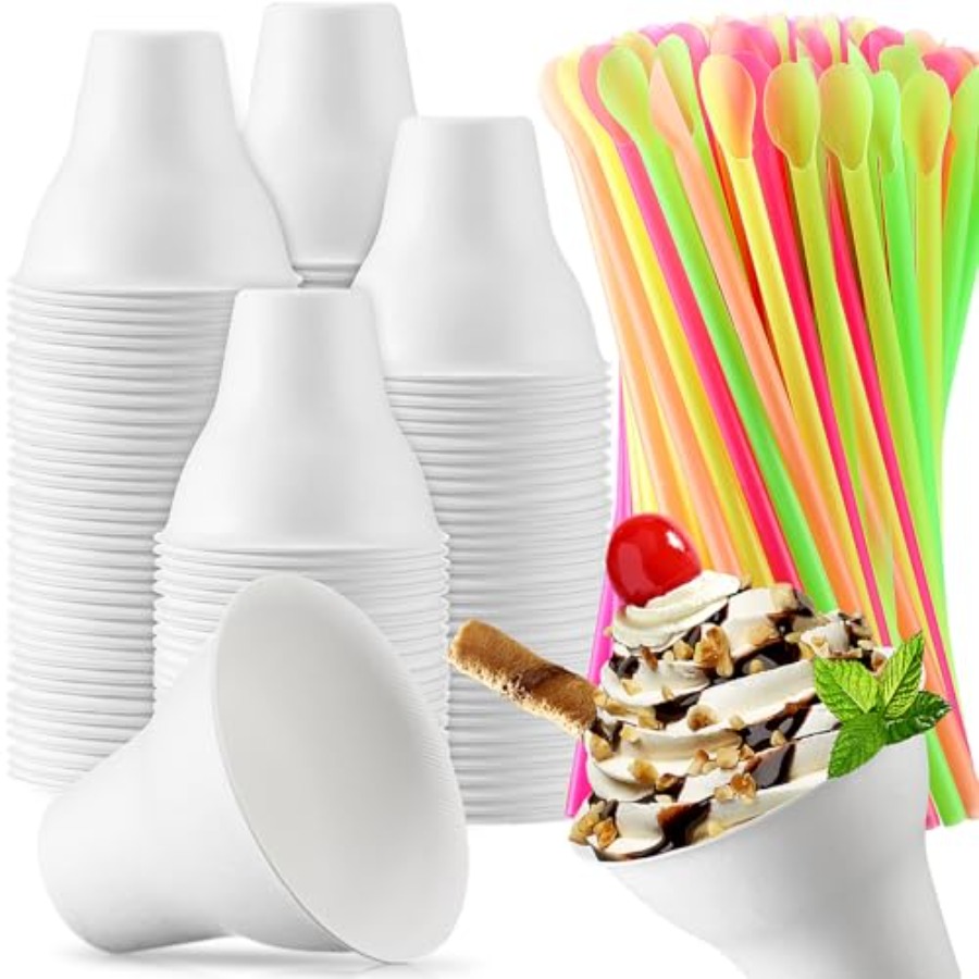 Set Snow Cone Cups and Straws  - Paper Straw Color のレビューと価格