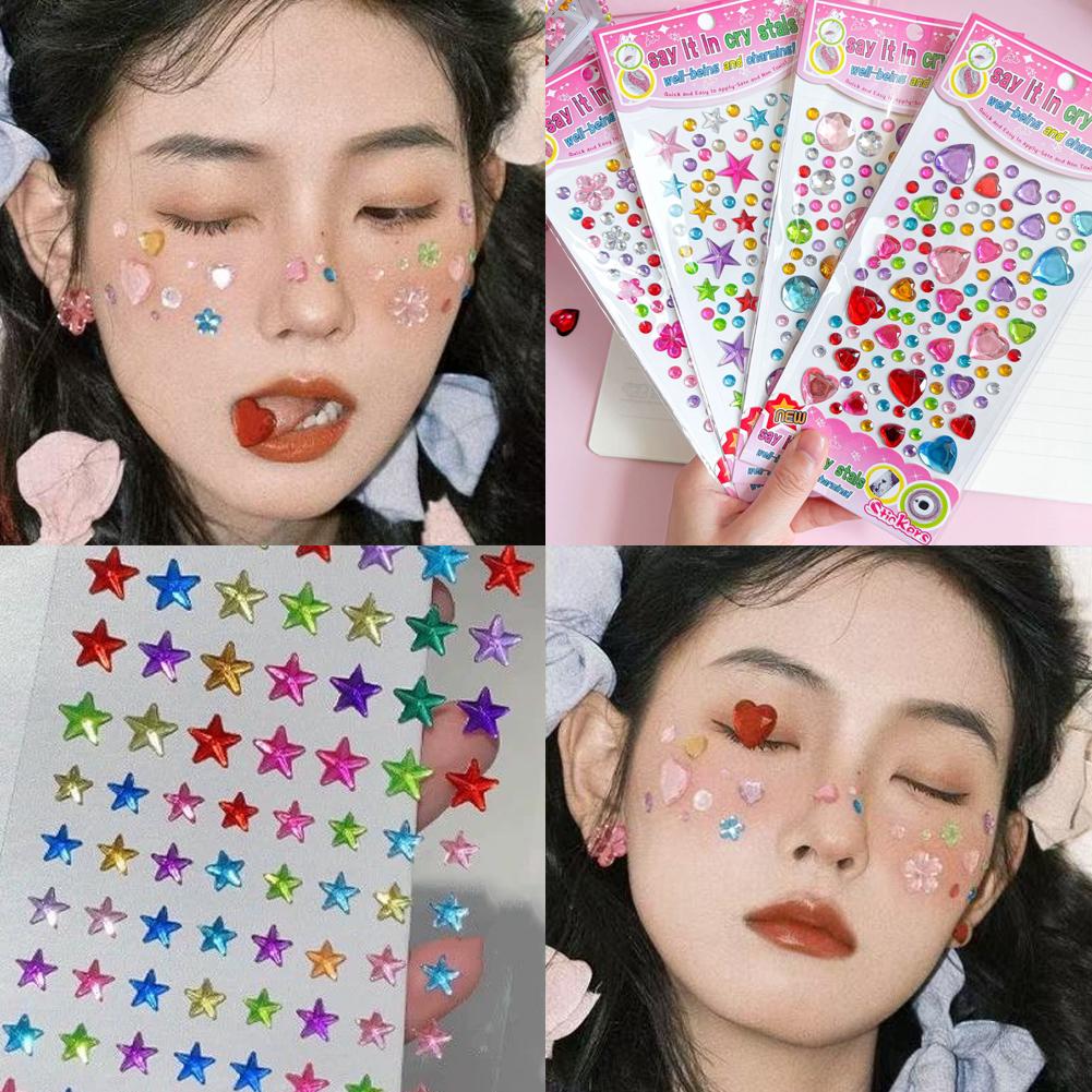 Self-Adhesive Face Rhinestones - Event Party のレビューと価格