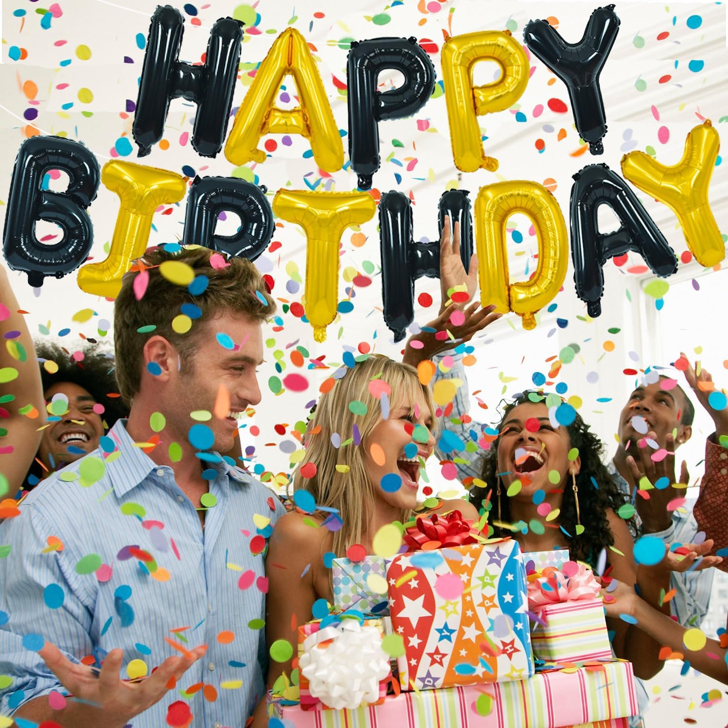 Black Gold Happy Birthday Deco - Balloon Arch Kit のレビューと価格