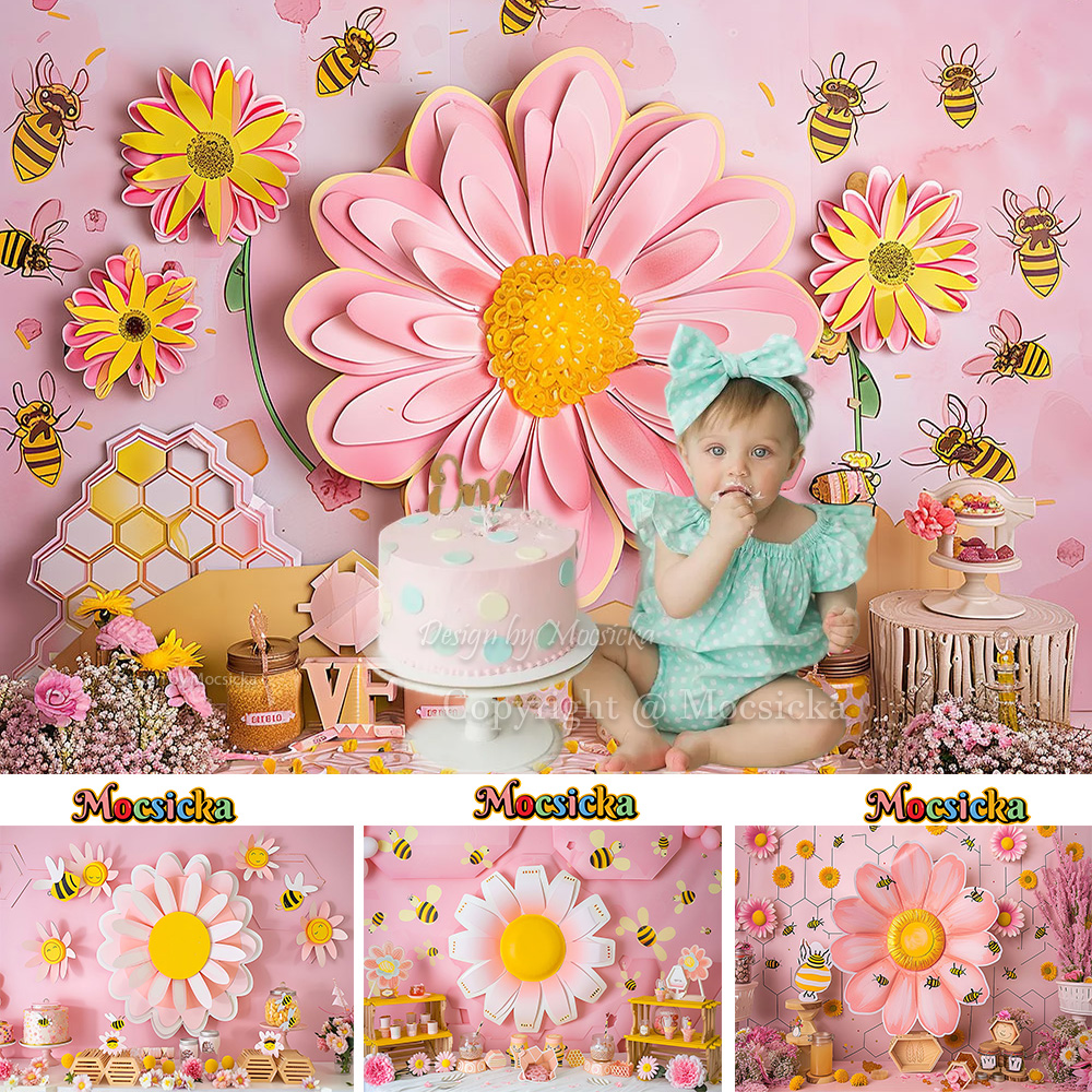 Mocsicka Sweet Daisy Girl Birt - Dessert Table Backdrop のレビューと価格
