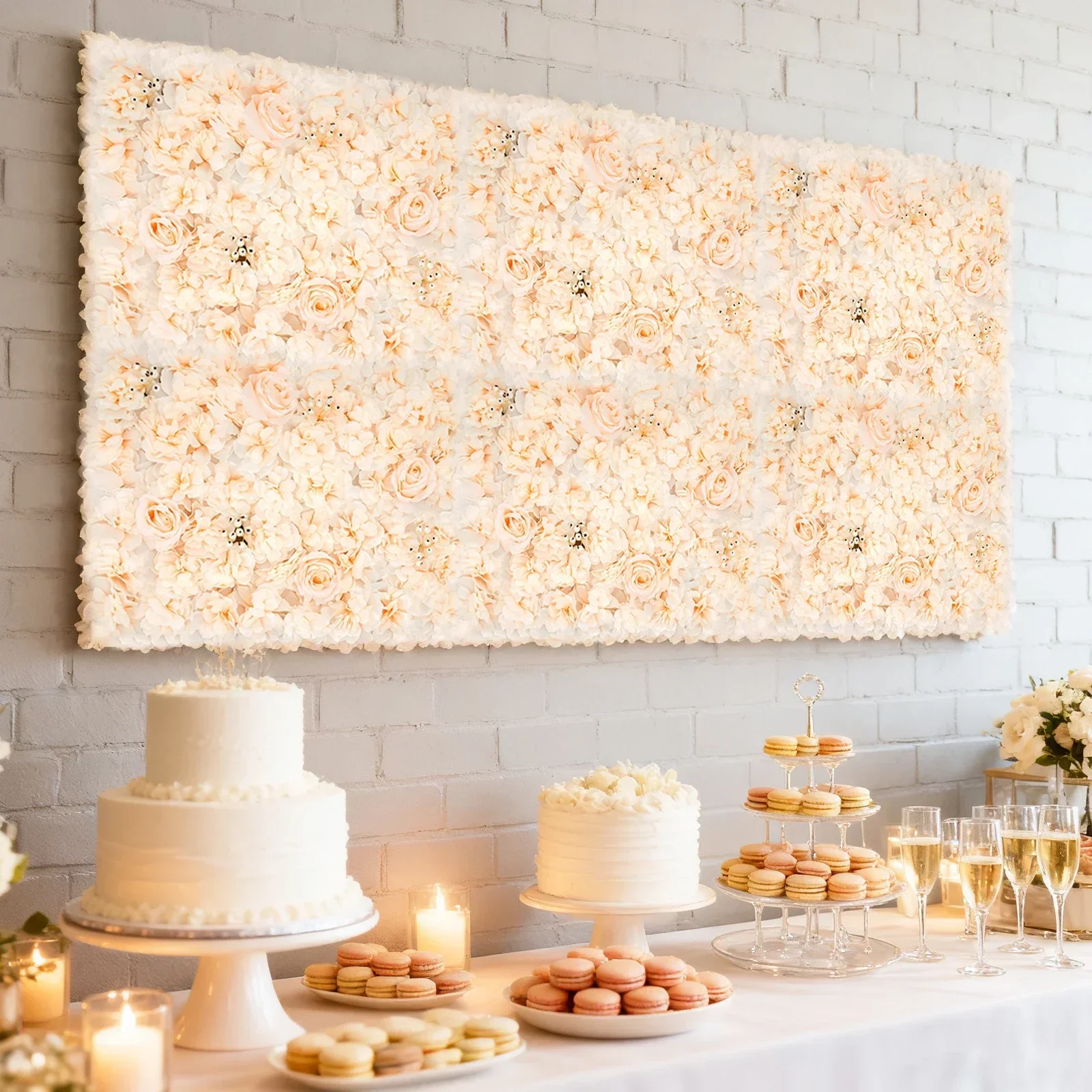 6 PCS 60*40cm Artificial Flowe - Flower Wall Panel のレビューと価格