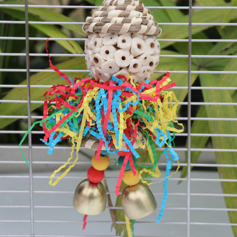 Bird toys, straw hats, colored - Paper Straw Color のレビューと価格