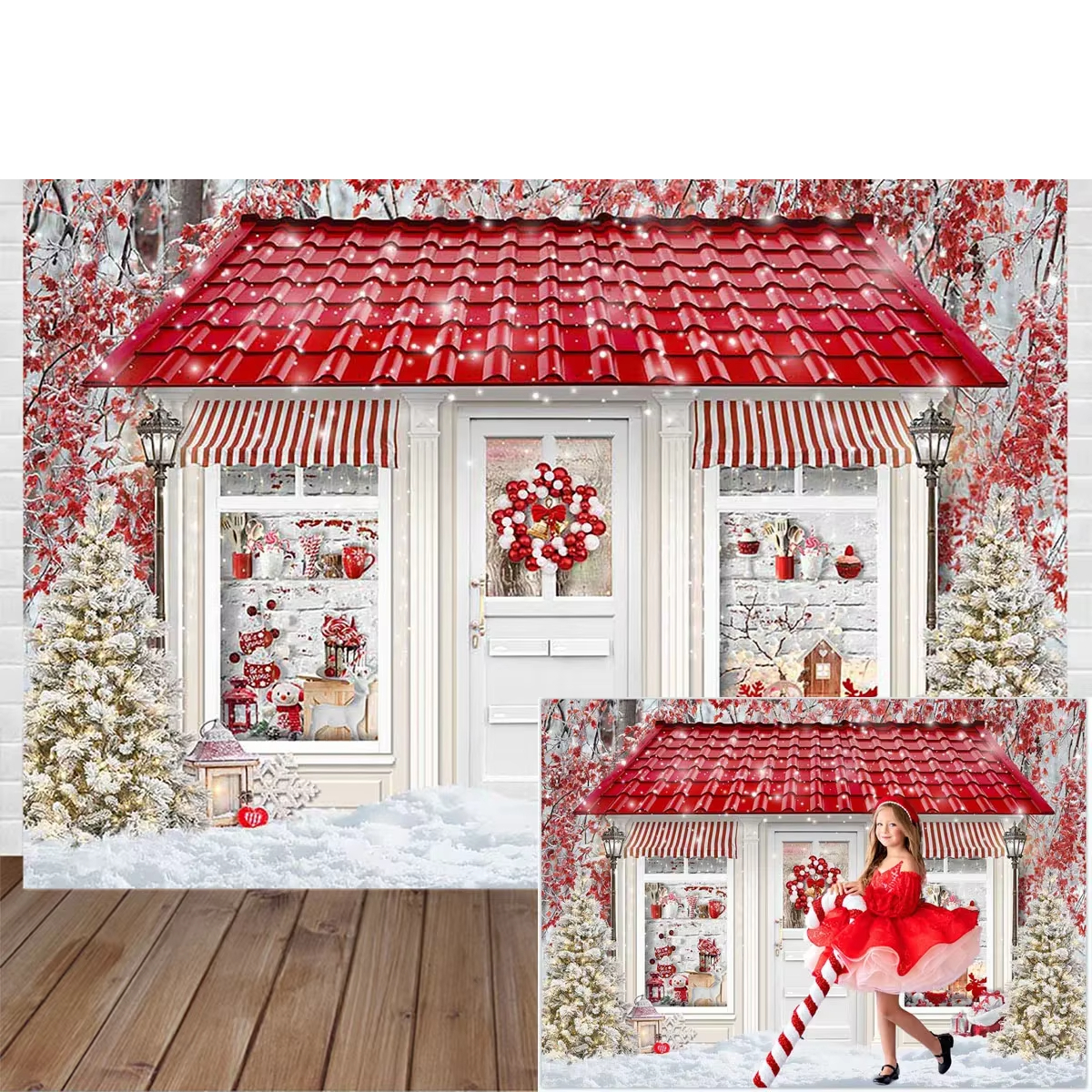 Winter Christmas Window Backgr - Party Event Supply Store のレビューと価格